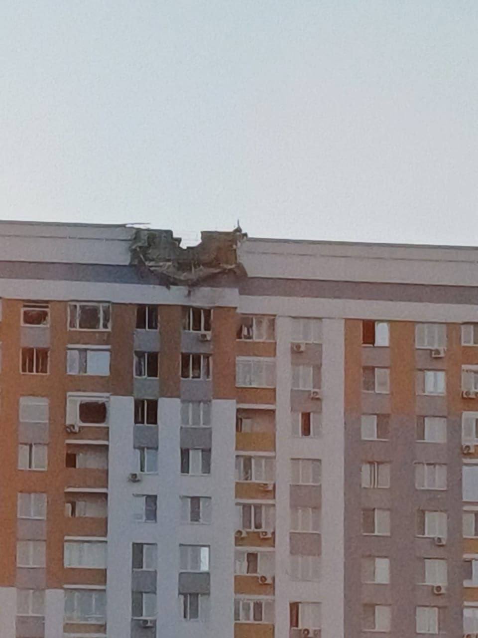 The moment the drone hit an apartment building in Engels was captured by camera