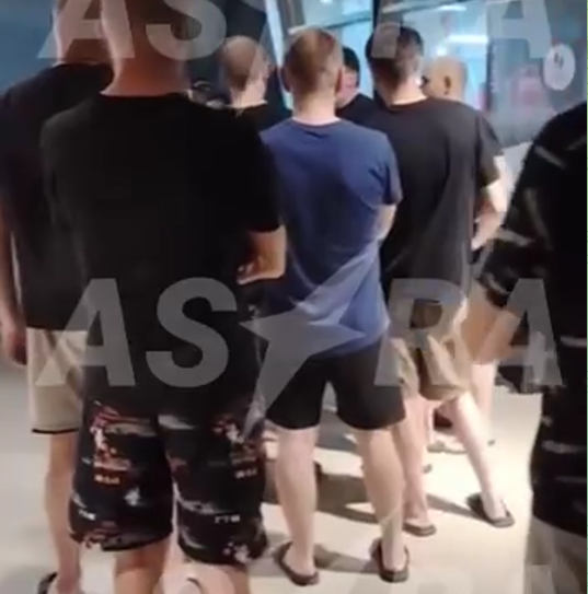 Ukrainians deported from Russia staged a protest at the border with Georgia